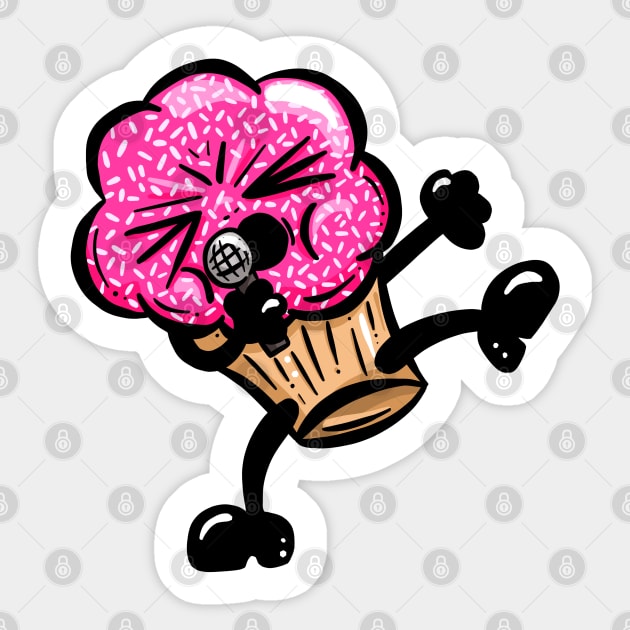 Cherry Candy Cup Cake Karaoke Cartoon Sticker by Squeeb Creative